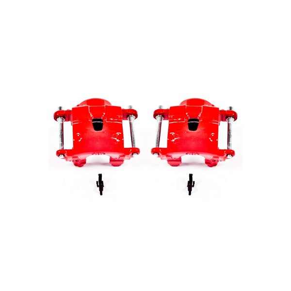 Power Stop Front S4071 Pair of High-Temp Red Powder Coated Calipers