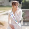 TxscOxwP1 7 Pieces Bachelorette Sashes Set - White Glitter Leather