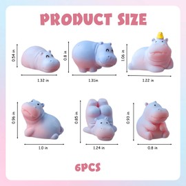 panthra 6 PCS Mini Hippopotamus Car Dashboard Figurines, Hippo Resin Car Dashboard Decor, 6, Suitable for Auto, Home, Desk, Gift for Hippo Lovers