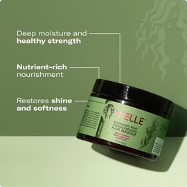 Mielle Rosemary Mint Strengthening Hair Masque - Deep Treatment with Biotin & Essential Oils - Repairs Dry, Damaged, Frizzy Hair - 340 ml / 12 oz
