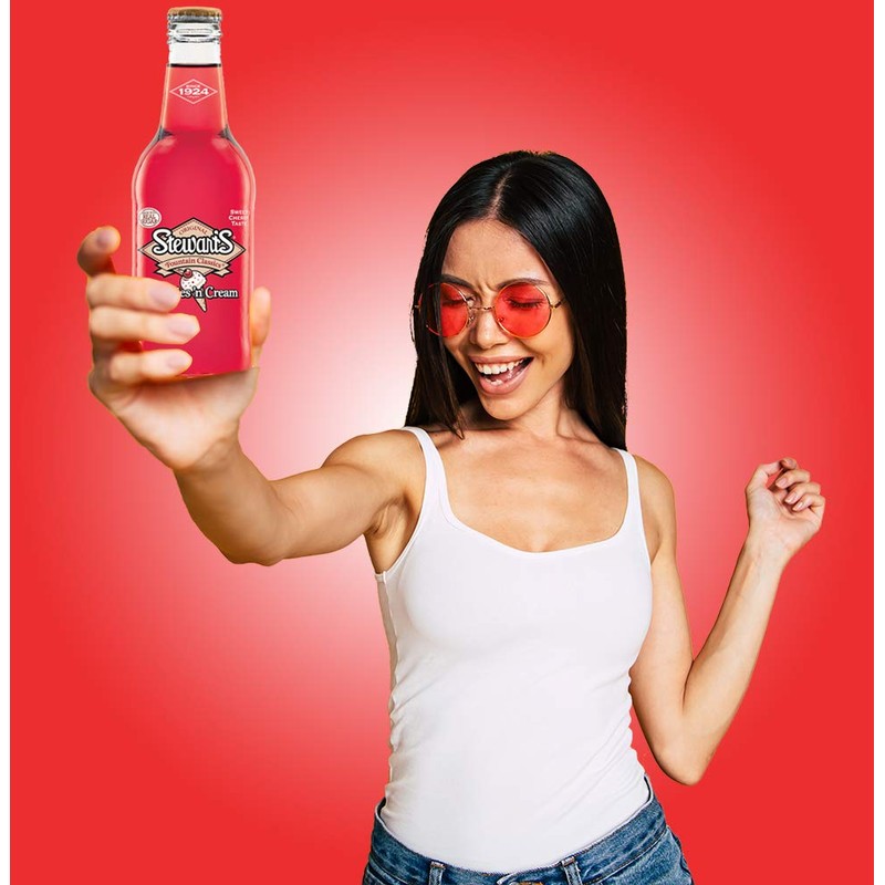 Stewart's Cherries & Cream Soda, 12 fl oz (12 Glass