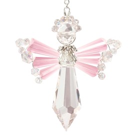 SOLID OAK October/Pink Tourmaline Birthstone Angel Crystal Suncatcher Ornament Kit