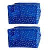 TotePrint Waterproof Transparent Makeup Bag Shiny Diamond Pattern Bag 2pcs, blue, Modern