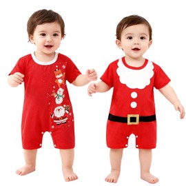 Moerstar Santa Christmas Costume, Baby Costume, Cosplay, Kids, Good Texture, Boys, Girls, Romper, Coverall, Santa Claus, Costume, Kigurumi, Cosplay, Popular, Baby Clothing, Newborn, Holy Eve