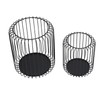 Cage Candleholder Set Matte Black Metal Cylinder Modern Simple Bird