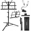 CAHAYA Dual-Use Reinforced Folding Sheet Music Stand with Stand Light