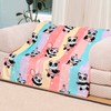 WMBLKT Cute Panda Blanket, Warm and Plush Rainbow Throw, Great