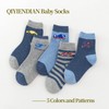 QIYIENDIAN 5 Paar kuschelig warme Crew Socken Cute Cartoon/Solid Farben
