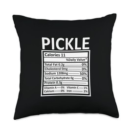 Thanksgiving Christmas Funny Pickle Nutrition Facts Throw Pillow