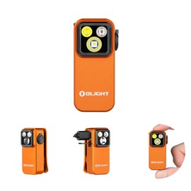 OLIGHT Oclip Pro EDC Flashlight Clip-on Light, Rechargeable 500 Lumens with Three Lighting Solutions Type-C Charging, Magnetic Flash Lights for Signaling, Cycling, Outdoor or Indoor Use(Orange)