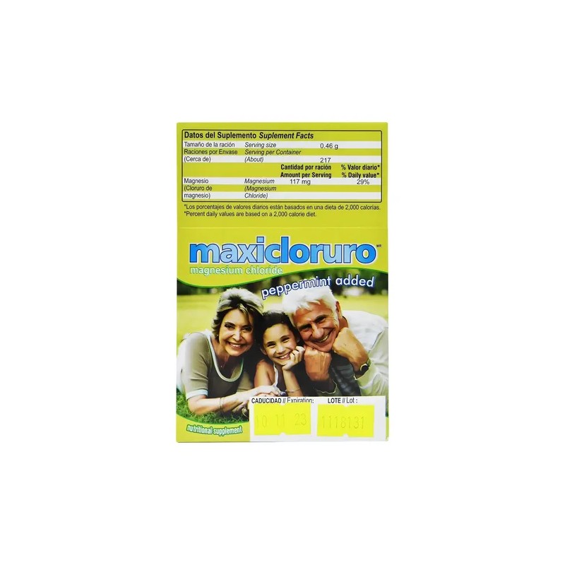 Cloruro de Magnesio Maxicloruro en Polvo, 100g, con Sabor a