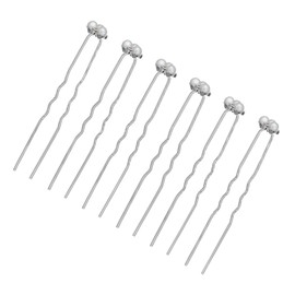6Pcs Bridal Hair Fork Wedding Hair Sticks with Pearls Rhinestones Elegant Accessories for Brides for Weddings Special Occasions