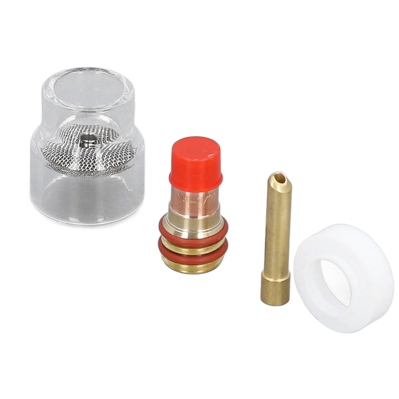 6 Pcs TIG Torch Glass Cup Collet Kit 2.4MM Glass