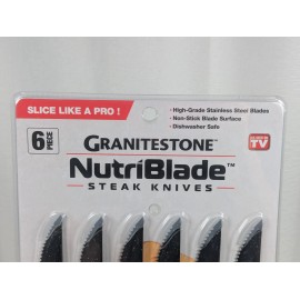 Granitestone - NutriBlade - Steak Knives - Stainless Steel - 6 Piece Easy Grip