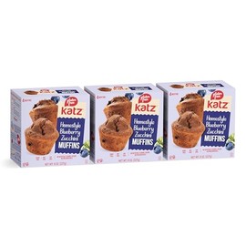 Katz Gluten Free Homestyle Blueberry Zucchini Muffins, Healthy Snacks For Kids Made with Fresh Zucchini, Dairy Free, Nut Free, Soy Free, Oat Free. 4 Individually Wrapped Muffins. 8 oz (Pack of 3)