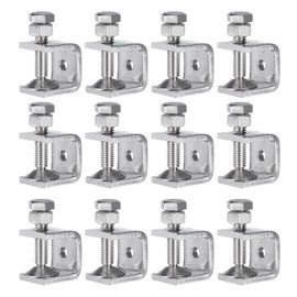 sourcing map Stainless Steel C-Clamp 0.55 Inch / 20mm Wide Jaw Opening 0-14mm Clamping Range Stainless Steel C-Clamp for Woodworking Welding Building Household Mount 12Pcs