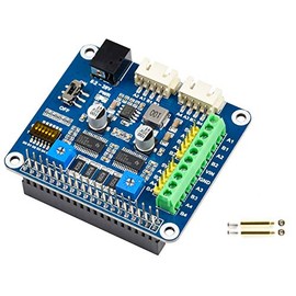 Stepper Motor HAT for Raspberry Pi 4B/3B+/2B/B+/Zero/W/WH/ and Jetson Nano,DRV8825 Motor Controller Drives Two Stepper Motors, Up to 1/32 Microstepping,Use for 3D Printer,Sculpturing Machine etc