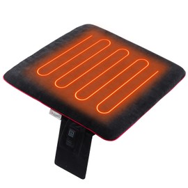 Melissa Melissa Portable Heated Seat Cushion with USB, 3 Heat Settings, Foldable Heating Chair Pad for Office, Home, Stadium, Camping, Wheelchair C Lightweight & Easy to Carry - 17x17x1.4 inch (Black)