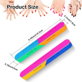 Gjinxi 7 Way Nail Buffer, 6pcs Nail Buffers Blocks Seven Sides Polisher Professional Nail Art Tool Emery Boards 120/240/600/3000/6000 Grit, Fingernail Files Buffer for Nature Nails Upgraded Polisher