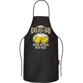 RAHMENLOS BBQ Apron for Men "Du bist nicht Du - wenn du kein Bier hast!", black