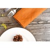 Linendo Linen Napkins, 100% Pure Linen, Orange, 38 x 38