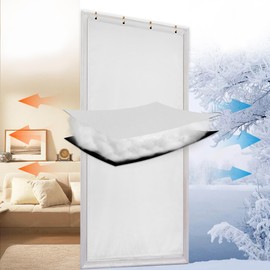 1 Panel Waterproof Thermal Insulated Door Curtain 39" x 82" Upgraded Oxford Cloth Filled with Thicken Cotton Attic Door Screen Insulation Cover Blanket for Summer Winter Door Curtain Window Doorways