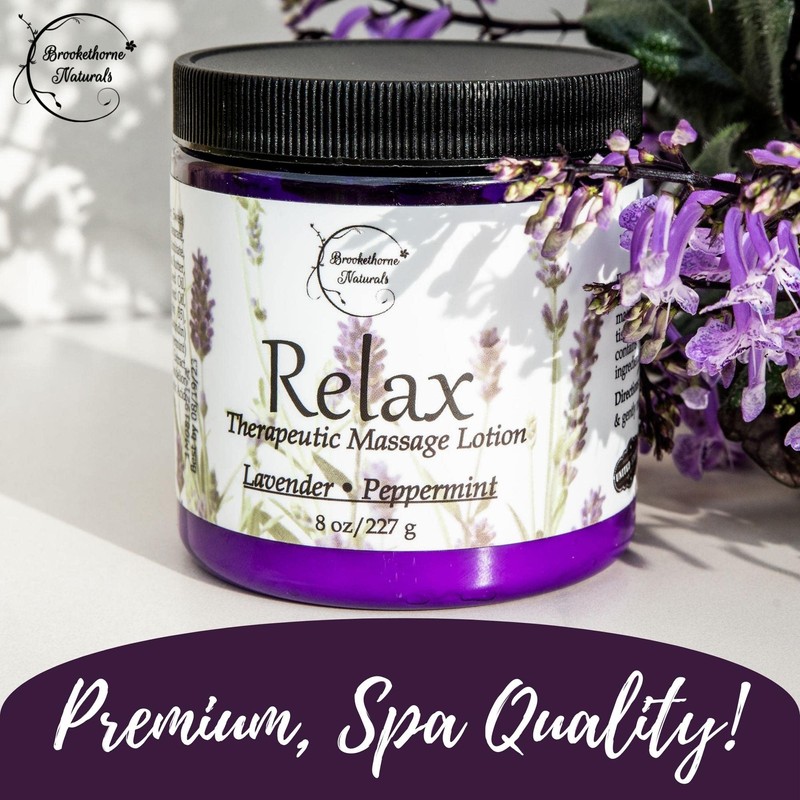 Relax Therapeutic Massage Lotion – All Natural Enriched with Lavender