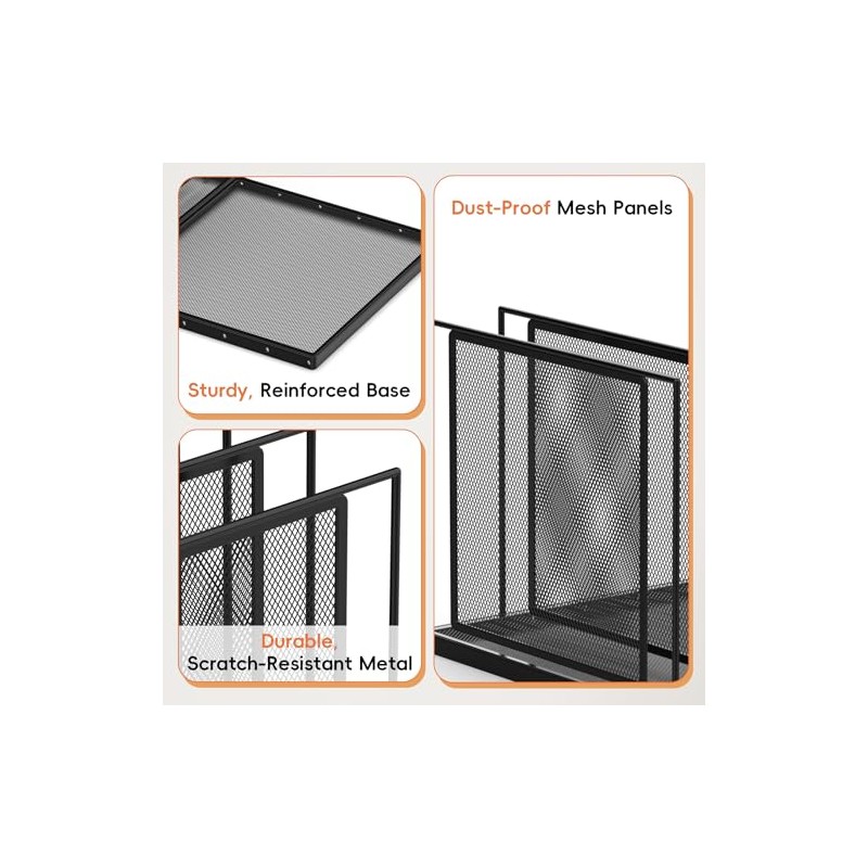 Desk File Organizer, 7 Section Vertical Metal File Organizer for