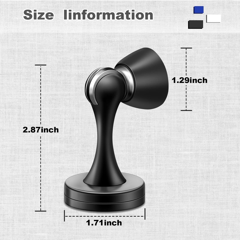 8 Pack Magnetic Door Stops, Black Door Stops, Wall Floor