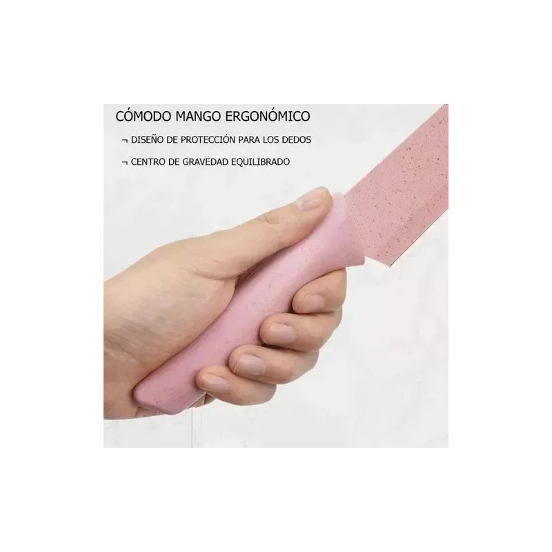 ML Cuchillos Cocina Profesionales Acero Inoxidable Color Pastel