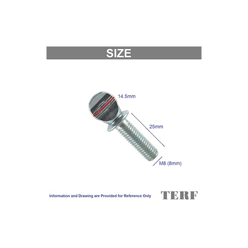 TERF® M8 X 25mm Thumb Screw Wing Bolt M8 (8mm)