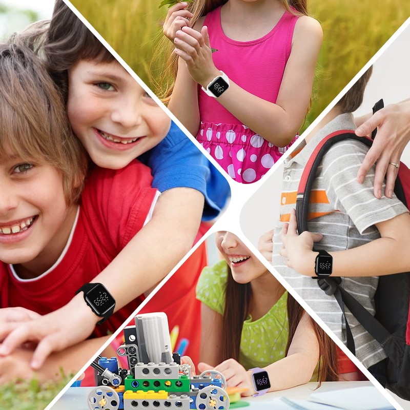 A ALPS Kids Fitness Tracker Watch Silicone Bands Ages 3-16