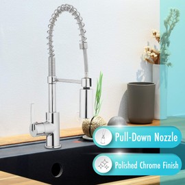 Aqua Vista H90K-51D-AV-CH Commercial Style Kitchen Sink Faucet, Pull-Down Polished Chrome