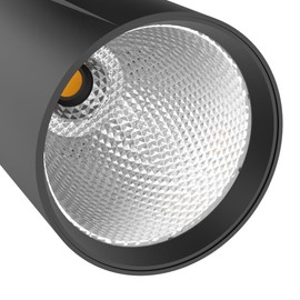 FOOC LED Track Spotlight 30 Watt 3-Phase 4-Wire Rotatable and Swivel Track Light 3000 K Warm White 2800 lm Aluminium Ceiling Light for Interior Lighting Rail System Black