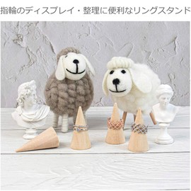 Carafil Coco Ring Stand, Set of 5, Cone Ring Rest Ring Holder Wood Wood Pattern Wood Natural No Hollow Ring Storage Organization Display