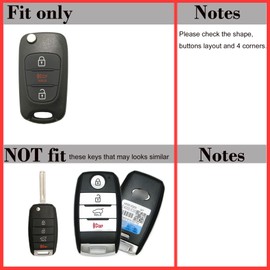 Silicone Rubber Key Fob Case Key Covers Protectors for KIA 09-13 Soul 10-13 Sportage 06-11 Rondo 11-13 Rio (Flip Key)