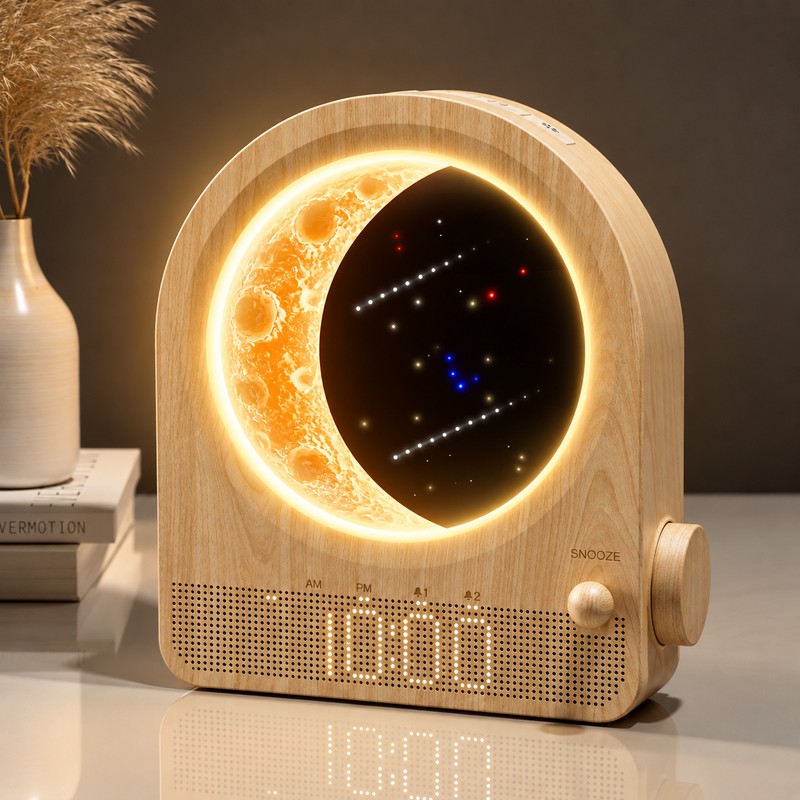Sunrise Alarm Clock for Bedroom – Dimmable Moon Night Light