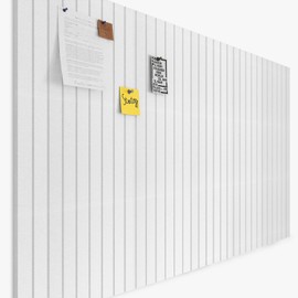 Uoisaiko Felt Cork Board for Wall, 12 Pack Large Bulletin Board, Slat Wall Paneling, Corkboard Pin Board Squares, for Office Home Bedroom Classroom, Decorative, White