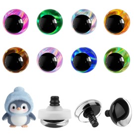 128 Pcs 20mm 3D Glitter Plastic Safety Eyes for Crocheting with Washers, Doll Eyes for Crochet Animals Crafts, Craft Gift, Craft Doll Making, Safety Eyes for Crochet Lovers