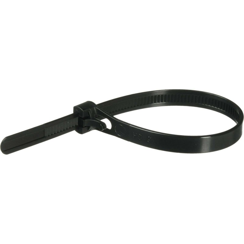 200 Pack 250mm x 4.8mm Black Zip Ties - Heavy
