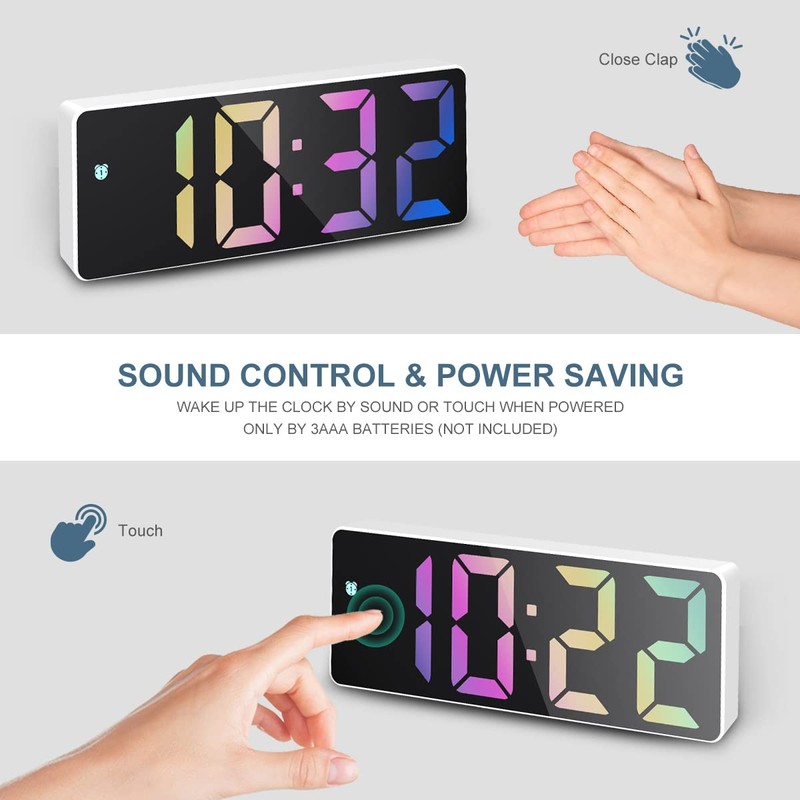 Ankilo Upgraded Digital Alarm Clock, LED Clock for Bedroom, Electronic