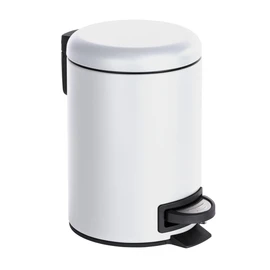 WENKO cosmetics pedal bin Leman, 3 liter, bathroom trash can, small trash can with removable insert, made of painted steel, 17 x 25 x 22.5 cm, matt white