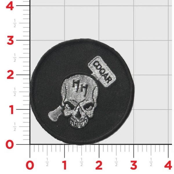 USMC MARINE CORPS HMH-366 CDQAR SKULL HAMMER HOOK LOOP EMBROIDERED