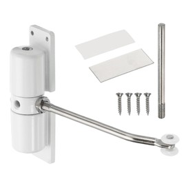 sourcing map Automatic Spring Door Closer Adjustable 40 lbs Self-Closing Door Hinge Safety Easy to Install Tension Door Closers for Home Use (White)