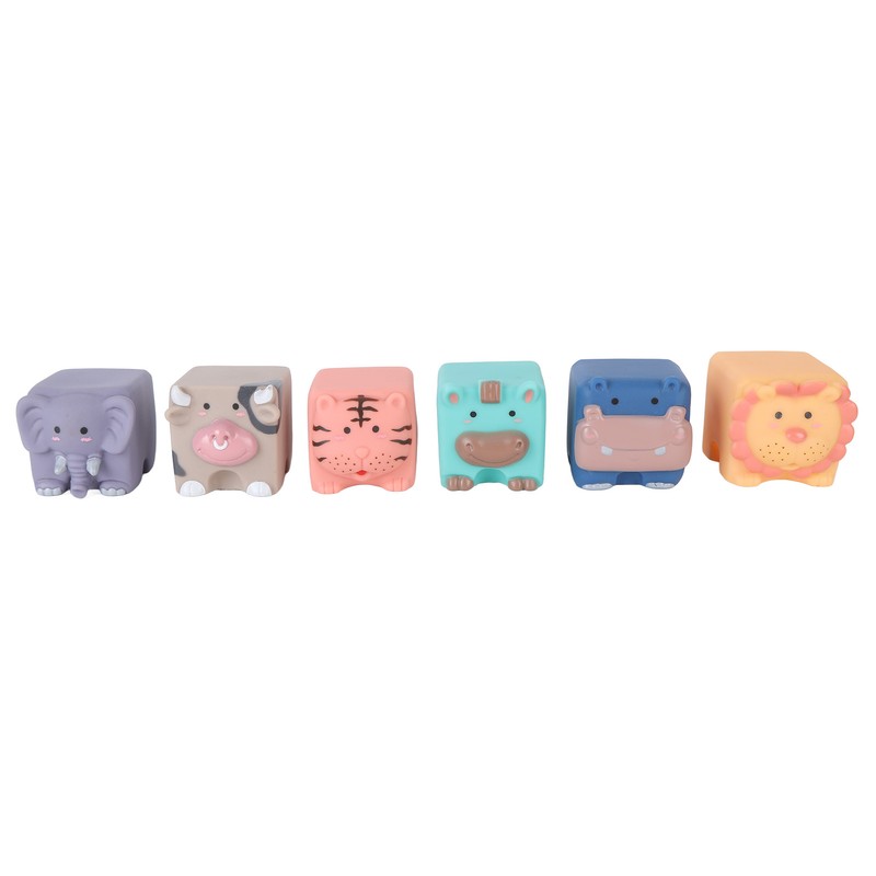 12PCS Children Silicone Building Blocks Soft DIY Educational Chewable Animals