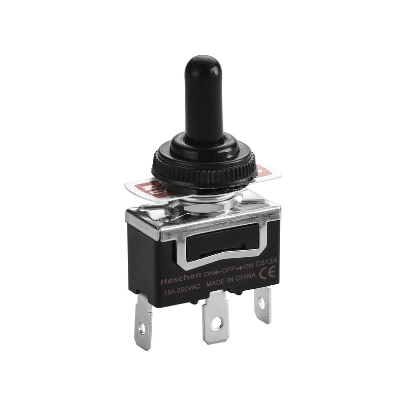 Heschen Metal Toggle Switch C513A, SPDT, Maintained (Latching), ON/OFF/ON 3