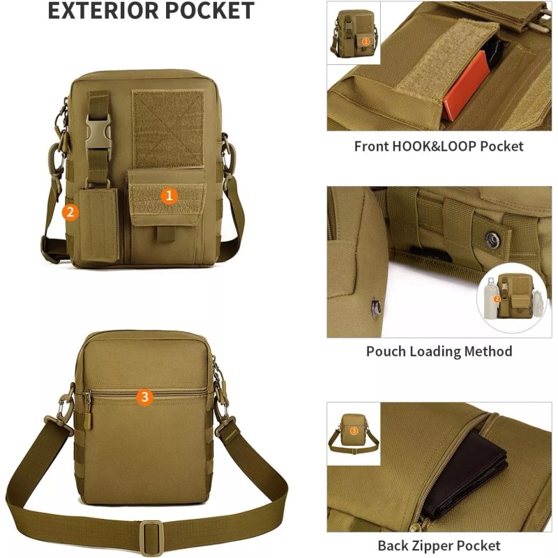 Unbranded Tactical Small Crossbody Bag Men Messenger Shoulder Bags Crossbody