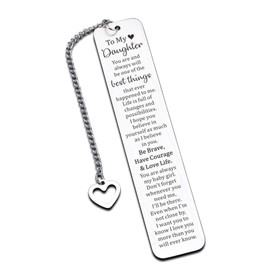 Daughter Birthday Gift, to My Daughter Gifts from Mom Dad, Inspirational Bookmark for Kids Teen Girls, Christmas Valentines Day Gifts for Daughter, Gifts for Daughter Stocking Stuffers for Teens Girls