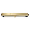 Neodrain 24-Inch Gold Linear Shower Drain, 2-in-1 Flat & Tile