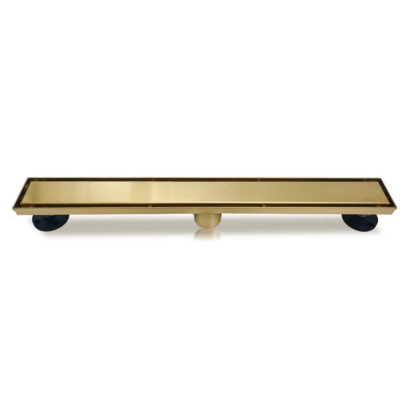 Neodrain 24-Inch Gold Linear Shower Drain, 2-in-1 Flat & Tile